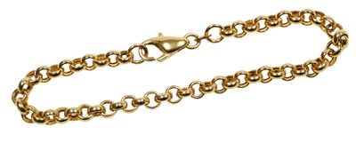 Lot 103 - A 9ct gold belcher link bracelet, on a lobster...
