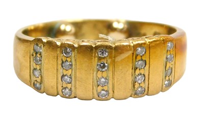 Lot 111 - An 18ct gold and diamond set ring, with five...