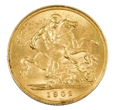 Lot 19 - An Edward VII gold half sovereign 1902, 4.0g.