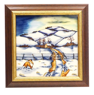 Lot 15 - A Moorcroft pottery plaque, decorated with a...