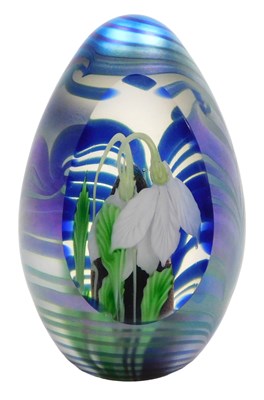 Lot 27 - An Okra glass paperweight, signed by Richard...
