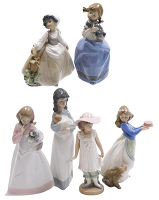 Lot 31 - Six Nao porcelain figures, comprising a girl...