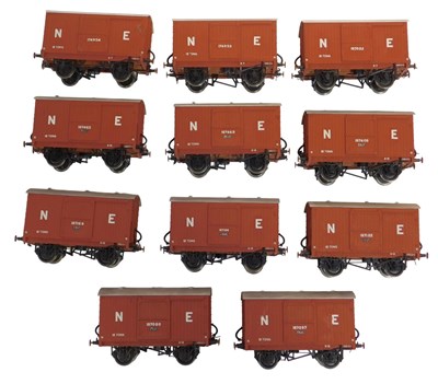Lot 558 - Kit built O gauge wagons, including fruit vans,...