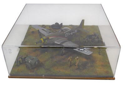 Lot 528a - A 1:32 scale cased model diorama of a P51...