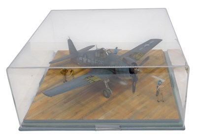 Lot 533 - A 1:32 scale cased model diorama of a P51...