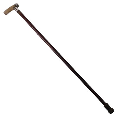 Lot 346A - A silver mounted walking stick with horn handle.
