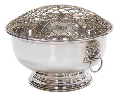 Lot 206 - An Elizabeth II silver rose bowl, with lion's...