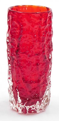 Lot 57 - A Whitefriars red bark glass vase, of...