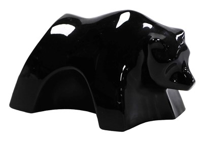 Lot 63 - A Baccarat black glass figure of a stylised...
