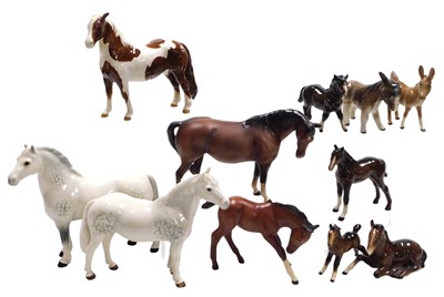Lot 43 - A group of Beswick pottery horses, together...