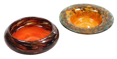 Lot 73 - A Moncrieff Monart glass pin dish, with orange...