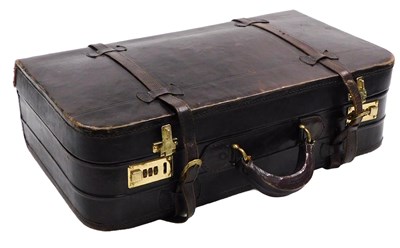 Lot 95 - A Bosboom brown leather case, with brass...