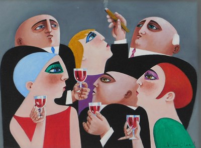 Lot 7 - John Cleal (1929-2017). At the office, oil on...
