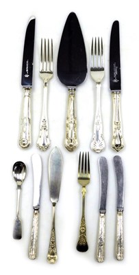 Lot 217 - An Elizabeth II silver handled Kings pattern...