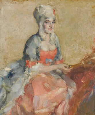 Lot 11 - Paul Schier (1889-?). Seated lady in finery,...