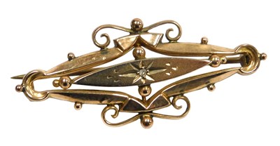 Lot 126 - A Victorian diamond set brooch, in rose metal,...