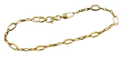Lot 114 - A 9ct gold fancy link bracelet, on a lobster...