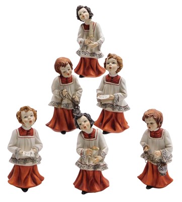 Lot 136 - Six Capodimonte porcelain figures of choir...