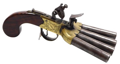 Lot 1 - An early 19thC 54 bore four barrelled...