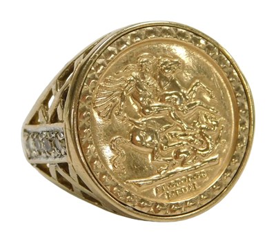 Lot 306 - A 9ct gold and CZ gentleman's St George medal...