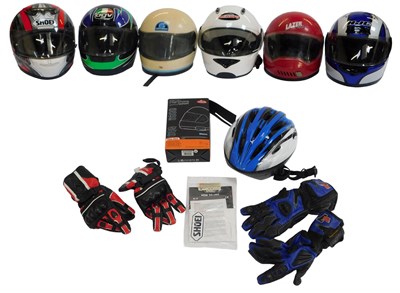 Lot 90 - Six motorcycle helmets, 1984 to 2015,...