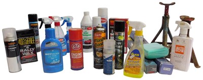 Lot 117 - Automotive cleaning and other supplies, axle...