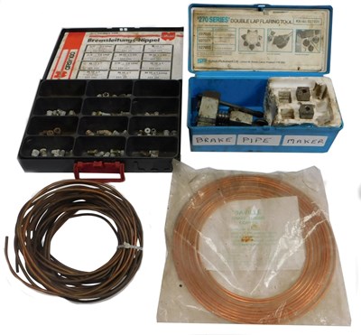 Lot 123 - Brake pipe equipment, including makers, nuts,...
