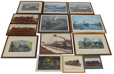 Lot 130 - Various limited edition prints of trains,...