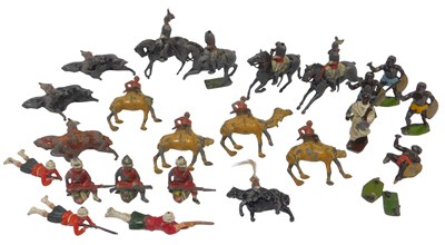 Lot 521 - Lead soldiers, cavalry, and Zulu figures.