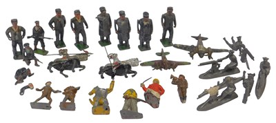 Lot 523 - Lead aeroplanes, soldiers, farm and other...