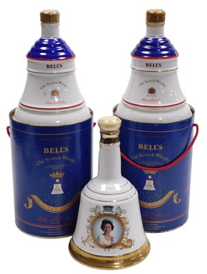 Lot 167 - Two Bell's Old Scotch whisky decanters, with...