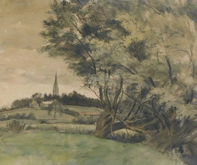 Lot 536 - M H Minter (19thC/20thC). Country landscape,...
