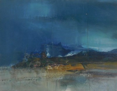 Lot 55 - Derek Menary (b.1943). Abstract landscape,...