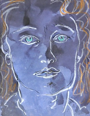 Lot 68 - Edward Piper (1938-1990). Portrait study, ink...