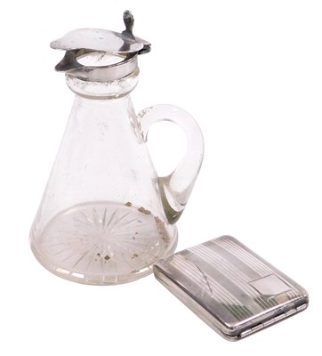 Lot 209 - A George V cut glass and silver mounted noggin,...