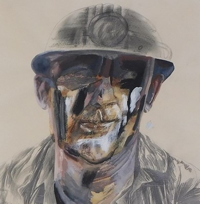 Lot 72 - Jack Crabtree (b.1938). Miner, watercolour...