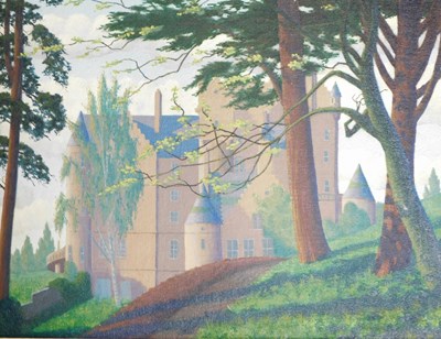 Lot 77 - C Harvey (20thC). Belfast Castle, oil on board,...