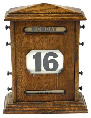 Lot 316 - An early 20thC oak cased perpetual calendar,...