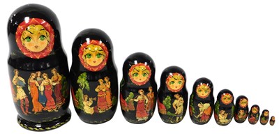 Lot 258 - A Russian Matryoshka doll, with ten graduated...