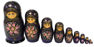 Lot 263 - A Russian Matryoshka doll, ten graduated dolls,...