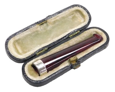 Lot 218 - A George V red amber and silver mounted...