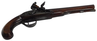 Lot 7 - A 19thC flintlock duelling pistol, the lock...