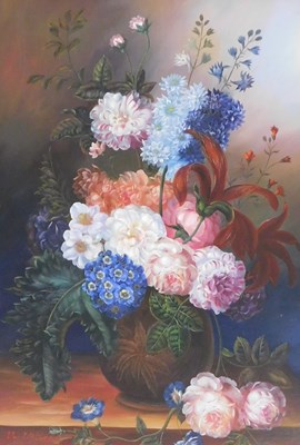 Lot 275 - Van Vilbert (Dutch late 20thC). Still life of...