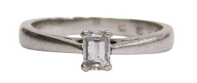 Lot 321 - A platinum and diamond solitaire ring, the...