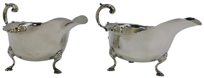 Lot 20 - A pair of Elizabeth II silver sauce boats,...