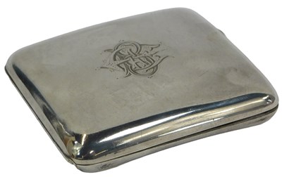 Lot 24 - A George VI silver cigarette case, of plain...