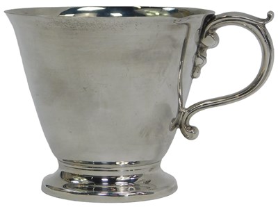 Lot 25 - A George VI silver mug, of cylindrical...