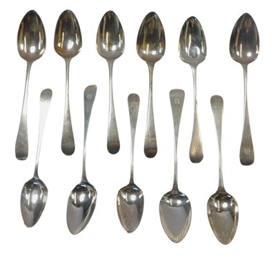 Lot 29 - Eleven George III silver Old English pattern...