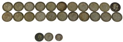 Lot 68 - A group of silver and half silver pre 1947...
