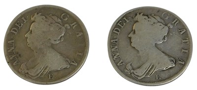 Lot 63 - Two Queen Anne 1707 silver half crowns.